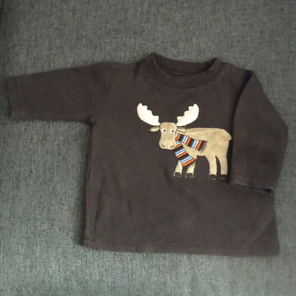Gymboree Ribbed Moose Winter Long Sleeves T-shirt